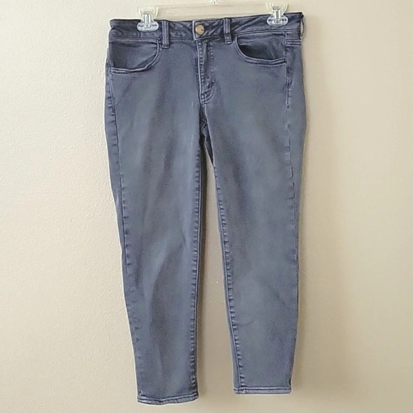 American Eagle Womens Gray Cropped Jeggings - Size 6 - Picture 1 of 9